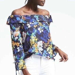 NWT Banana Republic Off-the-Shoulder Floral Blouse